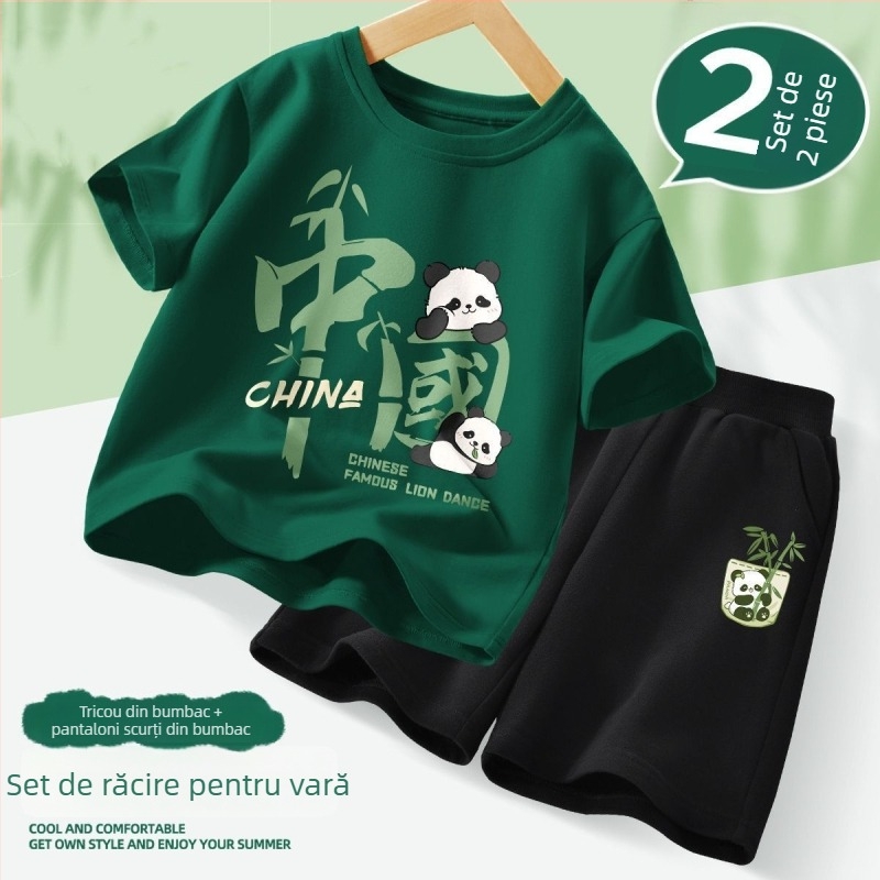 Set de vară pentru băieți, două piese, respirabil, outfit sport pentru copii, nou în 2025