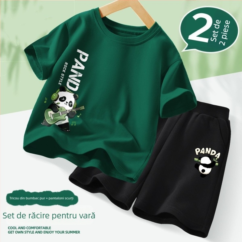 Set de vară pentru băieți, două piese, respirabil, outfit sport pentru copii, nou în 2025