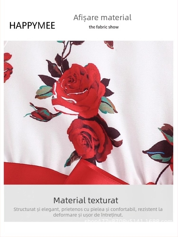 Rochie de vară retro cu trandafiri pentru copii – rochie cu bretele