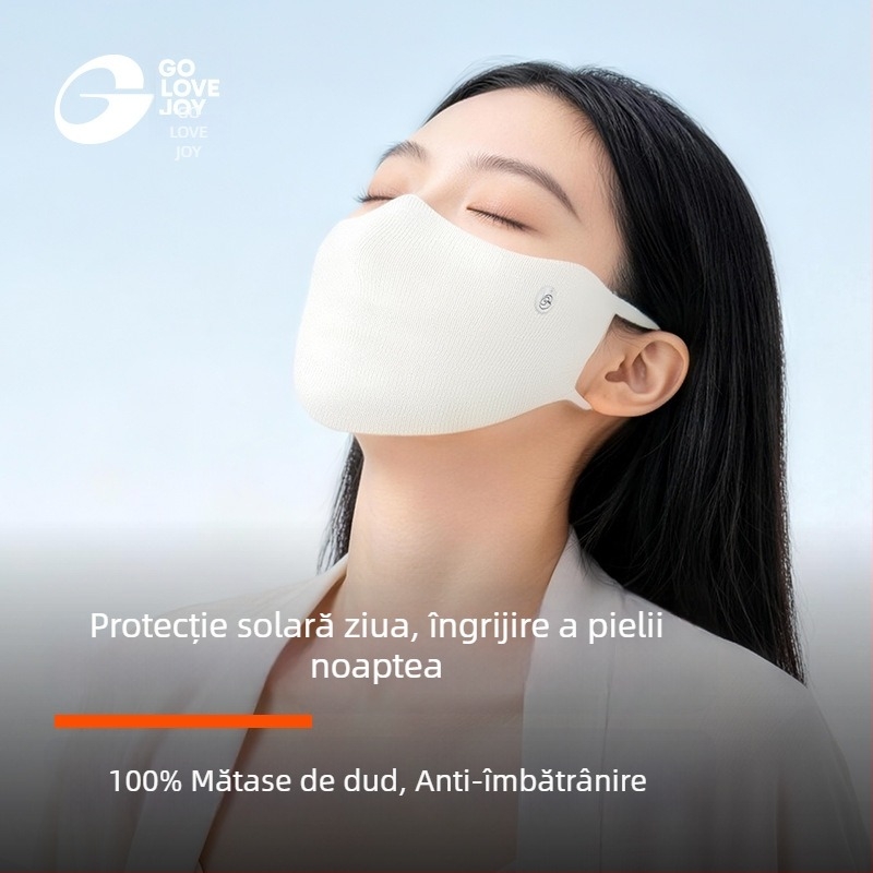 Gaolejie Mască UV din 100% Mătase de Mulberry pentru femei, mască de somn ușoară și respirabilă