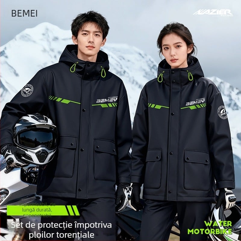 Set impermeabil în două părți pentru bărbați – impermeabil complet pentru motociclete și vehicule electrice