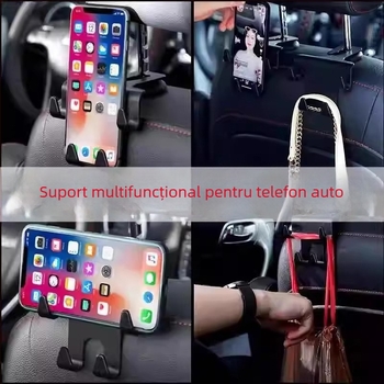 Cârlige pentru scaunele auto, pentru față și pentru spate, cârlige pentru spătar, organizator auto multifuncțional, suport pentru telefon