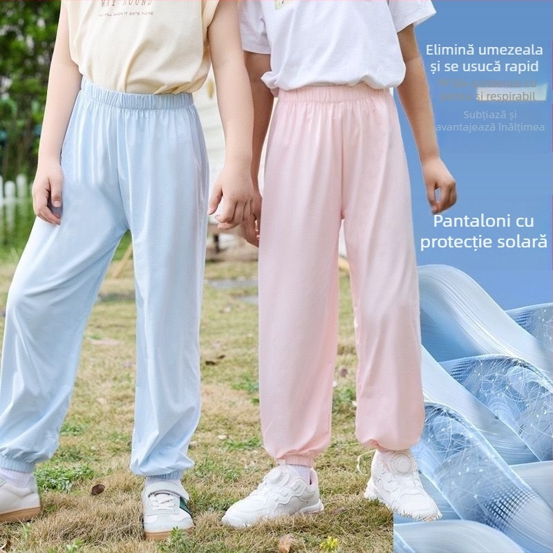 Pantaloni pentru copii Ice-Silk anti-țânțari, din plasă ușoară, lungi pentru vară, stil sport casual 2025