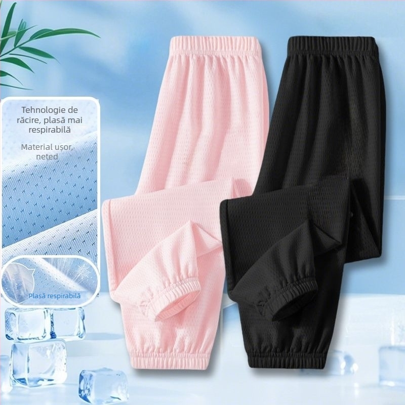 Pantaloni pentru copii Ice-Silk anti-țânțari, din plasă ușoară, lungi pentru vară, stil sport casual 2025