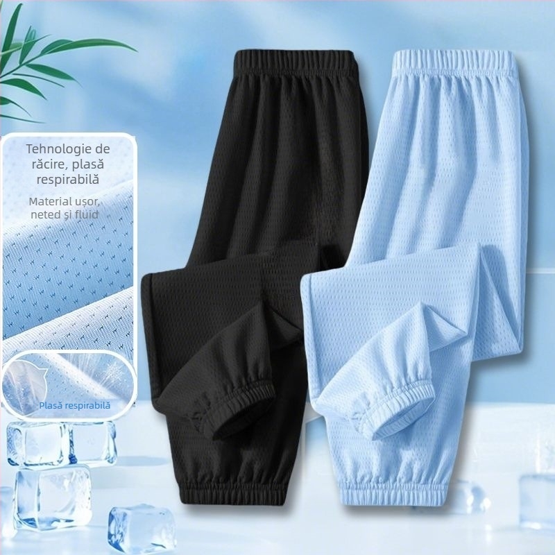 Pantaloni pentru copii Ice-Silk anti-țânțari, din plasă ușoară, lungi pentru vară, stil sport casual 2025