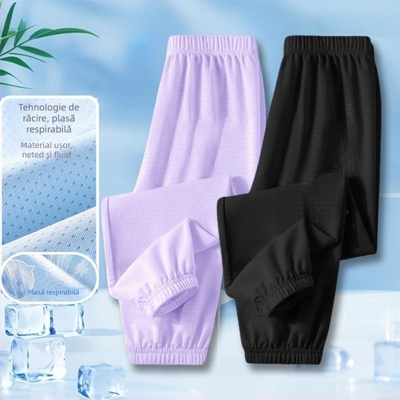 Pantaloni pentru copii Ice-Silk anti-țânțari, din plasă ușoară, lungi pentru vară, stil sport casual 2025