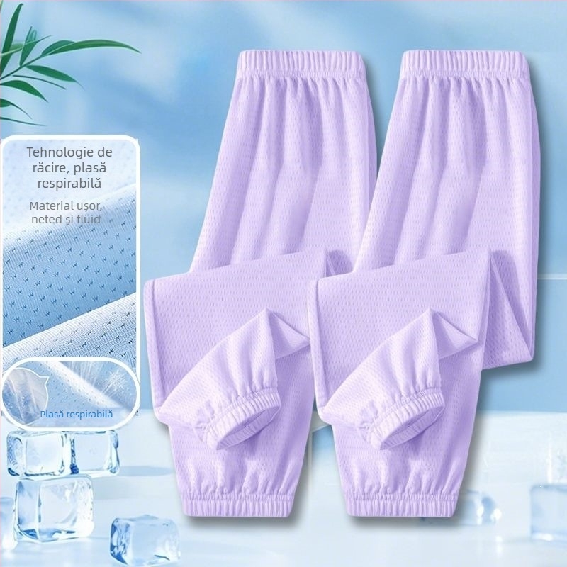 Pantaloni pentru copii Ice-Silk anti-țânțari, din plasă ușoară, lungi pentru vară, stil sport casual 2025