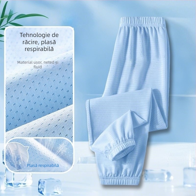Pantaloni pentru copii Ice-Silk anti-țânțari, din plasă ușoară, lungi pentru vară, stil sport casual 2025