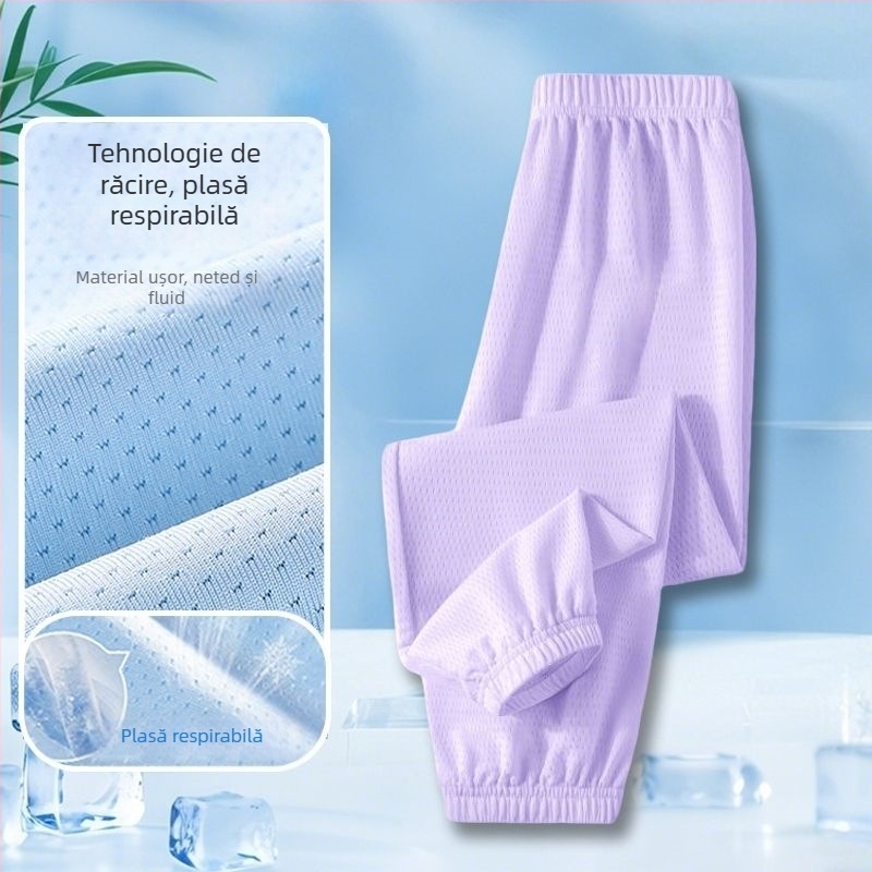 Pantaloni pentru copii Ice-Silk anti-țânțari, din plasă ușoară, lungi pentru vară, stil sport casual 2025