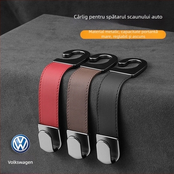 Cârlig din piele pentru spatele scaunului auto, decor interior cu sfoară împletită