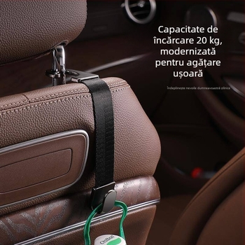 Cârlig din piele pentru spatele scaunului auto, decor interior cu sfoară împletită