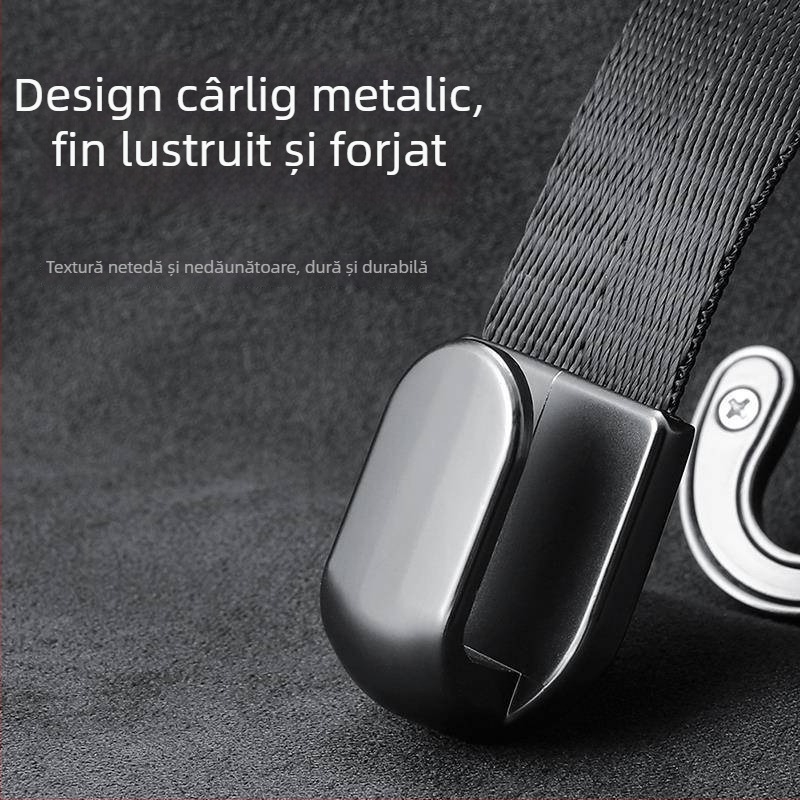 Cârlig din piele pentru spatele scaunului auto, decor interior cu sfoară împletită
