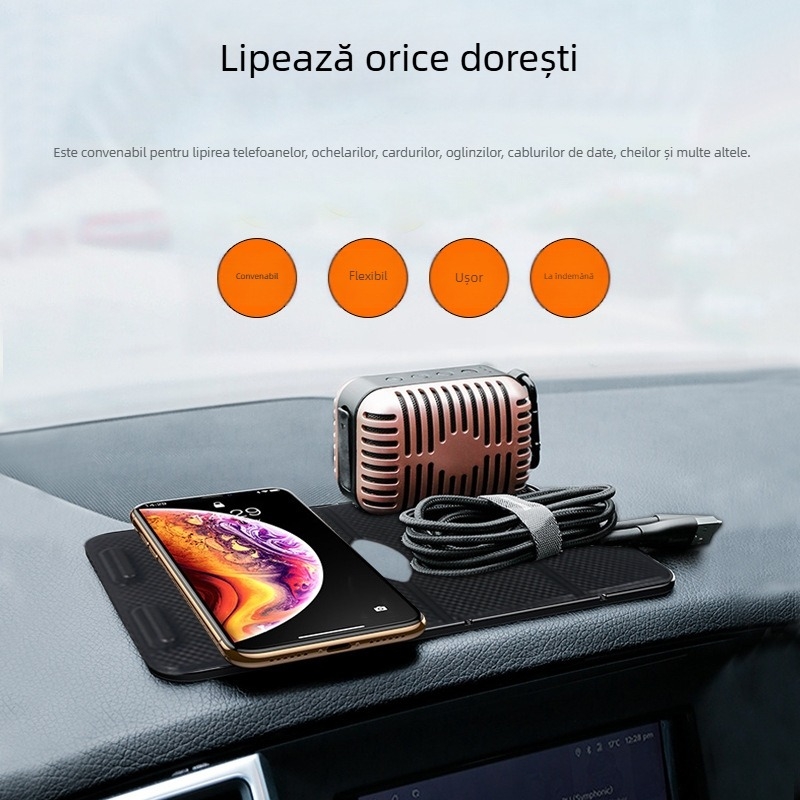 Suport pentru bordul mașinii cu adeziv puternic, suport pentru telefon multifuncțional și difuzor de aromă