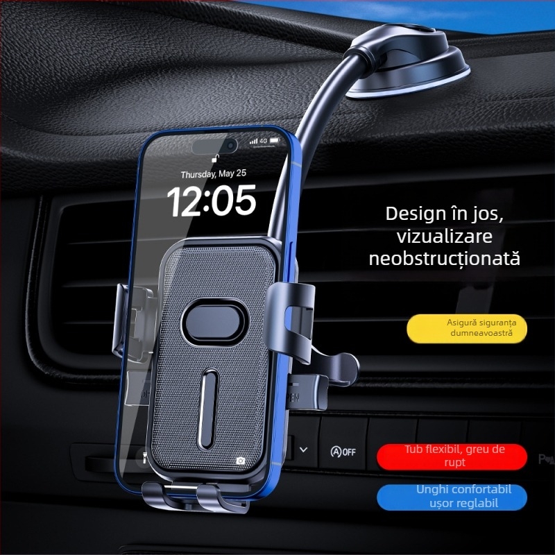 Suport auto cu ventuză telescopică pentru telefon și navigație, pentru camioane
