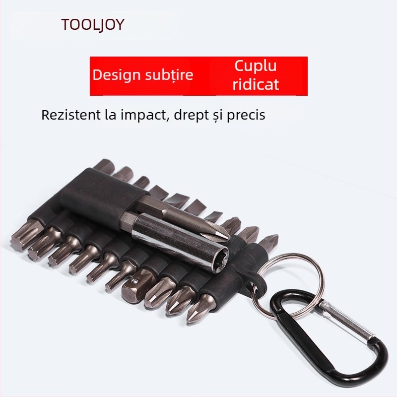 Set portabil de biți pentru șurubelniță, 25 mm: Torx, Pozidriv și bituri Philips/șurubelnițe plate, multifuncțional