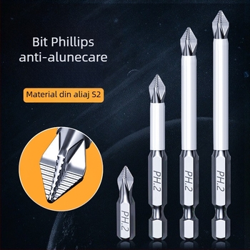 Longhe S2 bit Phillips anti-derapant cu magnet puternic pentru bormașină electrică și șurubelniță — bit hexagonal ultradur