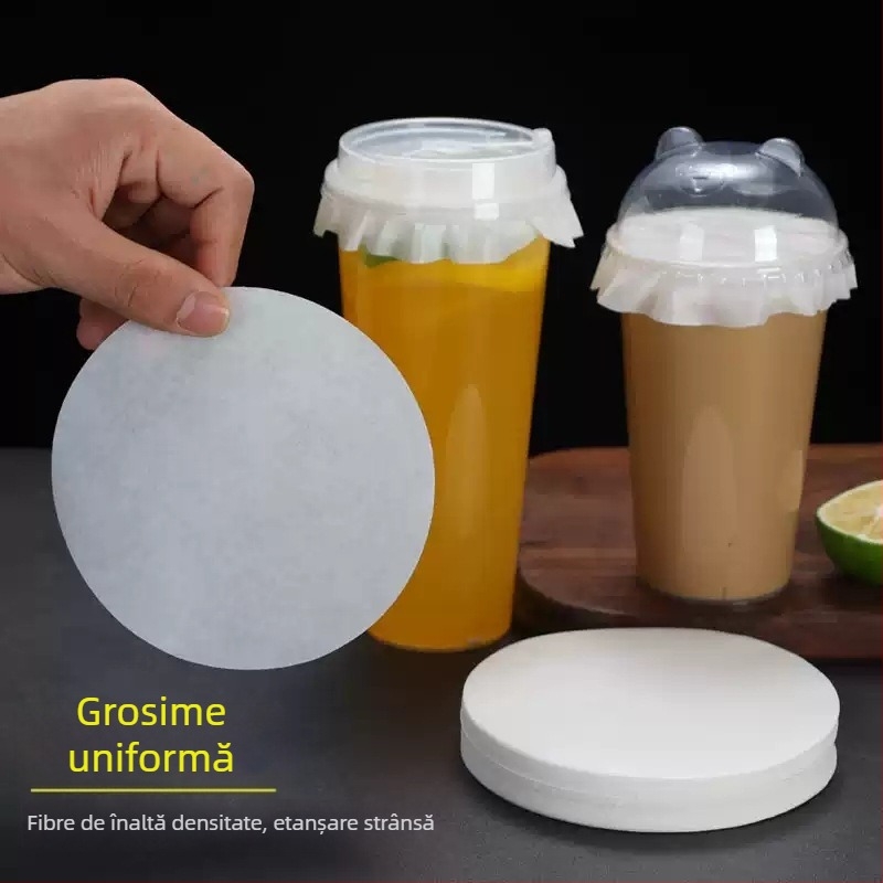 Hartie de sigilare pentru pahar, anti-scurgere, pentru ceai cu lapte și cafea — folie de sigilare de unică folosință