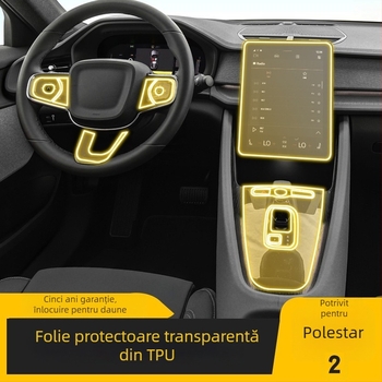 Polestar 2 folie protecție transparentă pentru ecranul consolei centrale, TPU, accesoriu interior auto universal