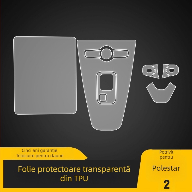 Polestar 2 folie protecție transparentă pentru ecranul consolei centrale, TPU, accesoriu interior auto universal