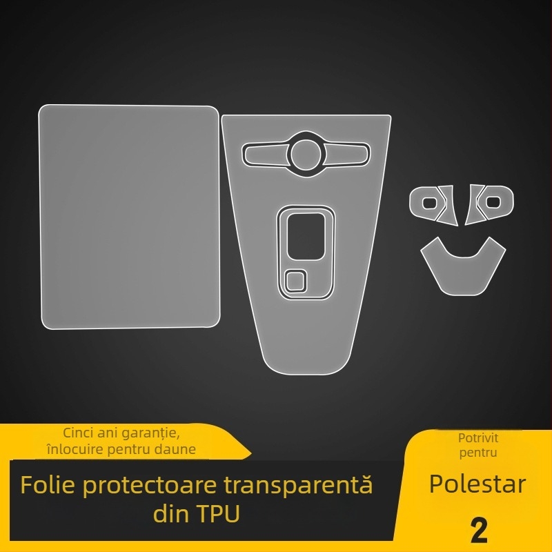 Polestar 2 folie protecție transparentă pentru ecranul consolei centrale, TPU, accesoriu interior auto universal