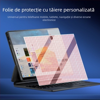 Protecție universală a ecranelor pentru dispozitive de 7–12 inch, film PET frontal, tăiere cu grilă, claritate HD