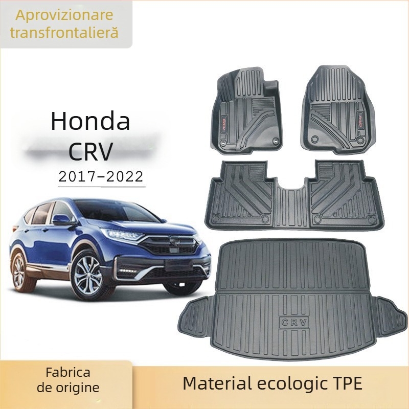 Covor portbagaj auto TPE pentru Honda CR-V (2017-2022), rezistent la uzură și impermeabil, covoraș de podea pentru vehicule cu volan pe partea stângă