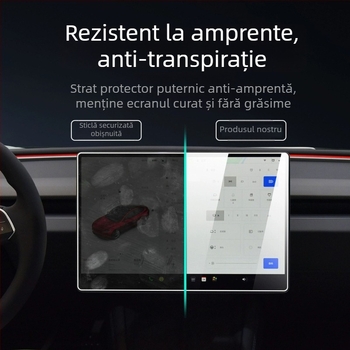 Protecție ecran consola centrală Tesla Model 3 pentru ecrane Y/X/S – antiamprentă și anti-strălucire