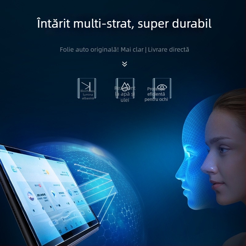 Protecție din sticlă temperată pentru ecranul central Lynk & Co 08, destinat navigației și panoului de bord