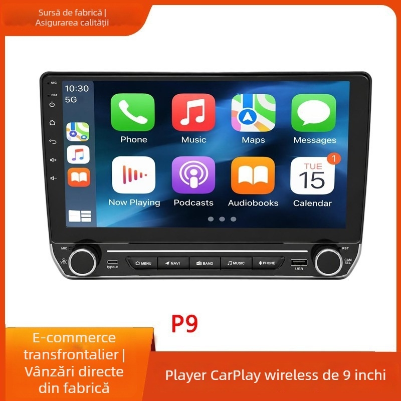 Navigație auto universală de 9 inch cu CarPlay – centru de control și player multimedia all-in-one