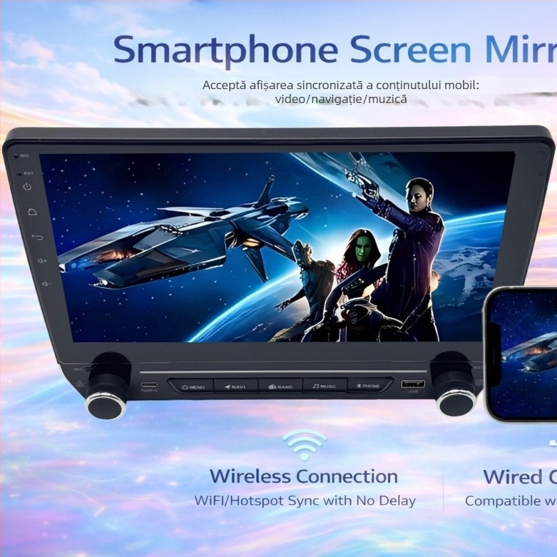 Navigație auto universală de 9 inch cu CarPlay – centru de control și player multimedia all-in-one