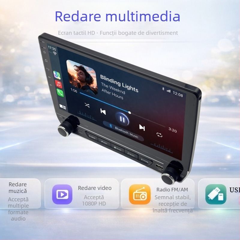 Navigație auto universală de 9 inch cu CarPlay – centru de control și player multimedia all-in-one