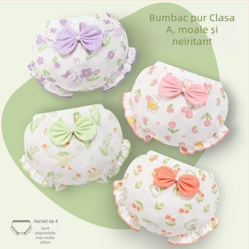 Chiloți pentru copii din bumbac, unisex, antibacteriali, imprimeu cu desene animate, 100% bumbac