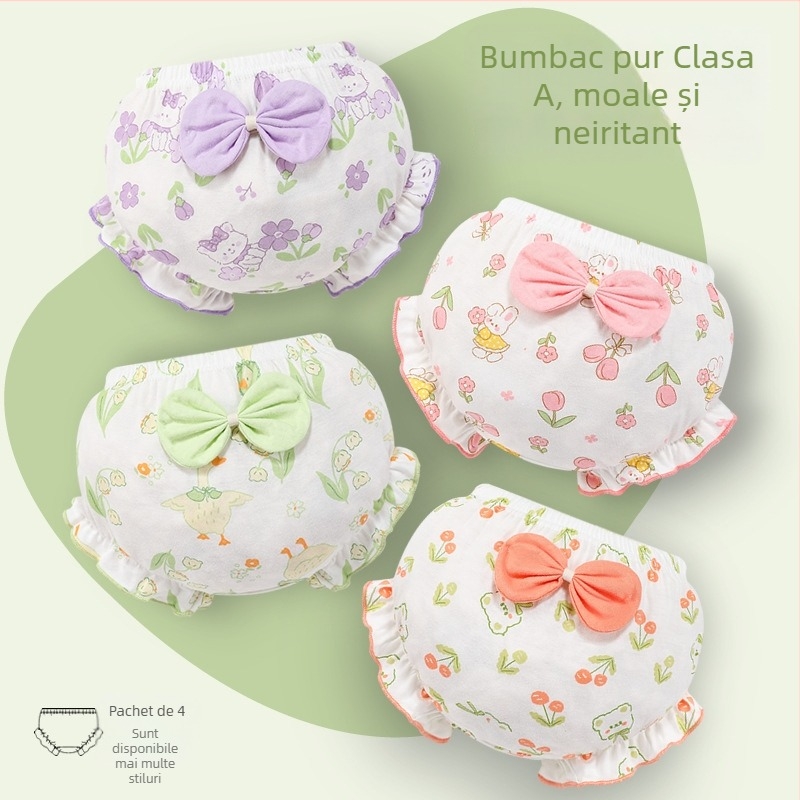 Chiloți pentru copii din bumbac, unisex, antibacteriali, imprimeu cu desene animate, 100% bumbac