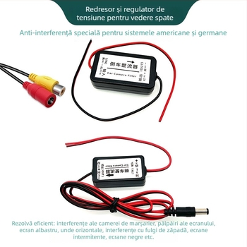 Cameră de mers înapoi cu releu, redresor și stabilizator de tensiune pentru navigație auto, anti-interferențe