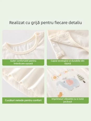 Tricou pentru copii, 100% bumbac, vară, imprimeu desen animat