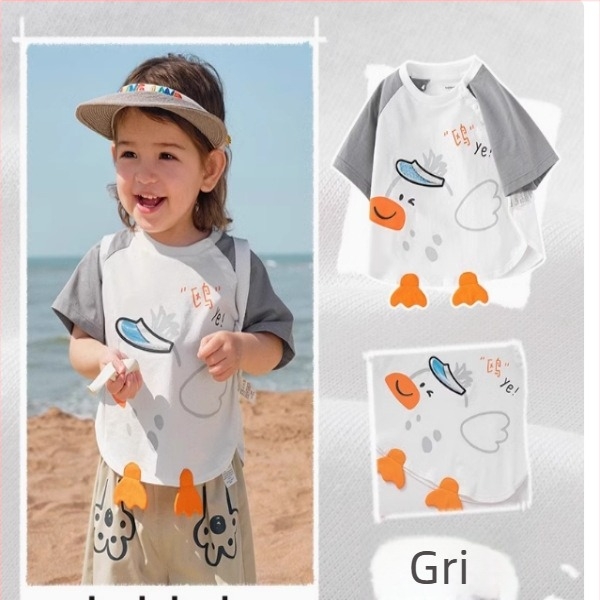 Tricou unisex din bumbac, mâneci scurte, guler rotund, vară