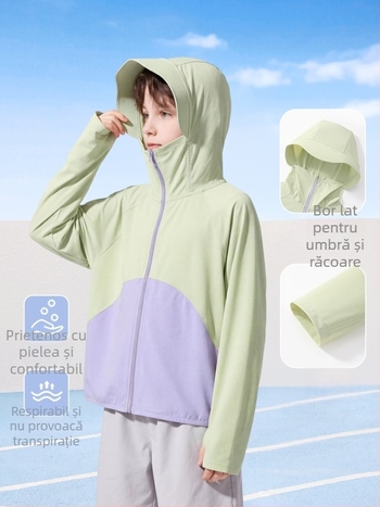 Geacă pentru copii cu protecție UV, glugă, nylon