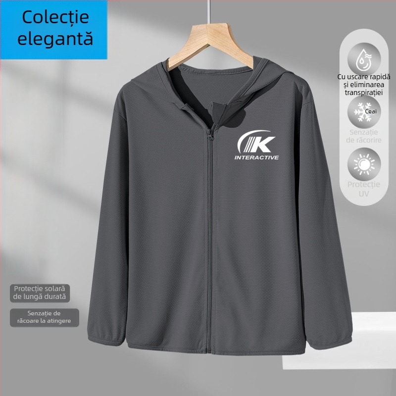 Geacă de protecție solară pentru băieți, din ice-silk respirabil, stil chinezesc, vară
