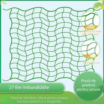 Plasă de nailon pentru plante cățărătoare, precum dovleci, struguri, fructul pasiunii, castraveți, luffa, fasole și trandafiri