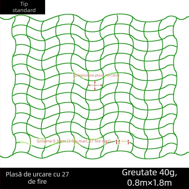 Plasă de nailon pentru plante cățărătoare, precum dovleci, struguri, fructul pasiunii, castraveți, luffa, fasole și trandafiri
