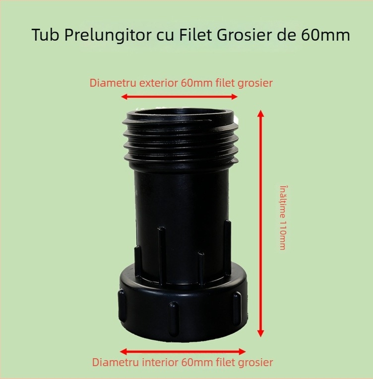 Tub extensie pentru ieșirea robinetului IBC, filet gros 60