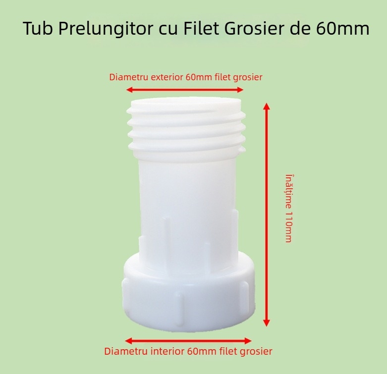 Tub extensie pentru ieșirea robinetului IBC, filet gros 60