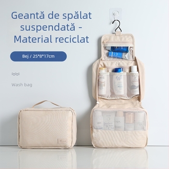 Aozun Geantă de toaletă pentru călătorii, cu separare uscat-umed, capacitate mare, design cu cârlig