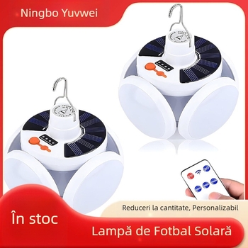 Lampă LED solară în formă de minge de fotbal pentru exterior, camping