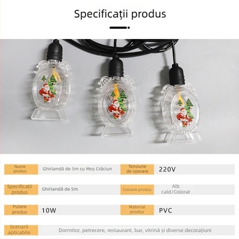 Șiruri LED de Crăciun pentru decor – seria Om de zăpadă și Moș Crăciun pentru decorarea scenei și atmosferă