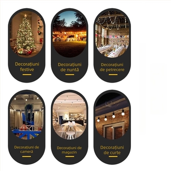 Șiruri LED de Crăciun pentru decor – seria Om de zăpadă și Moș Crăciun pentru decorarea scenei și atmosferă