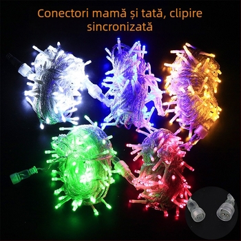Șir LED impermeabil de 24V, lumini stelare în formă de bule pentru decorațiuni de Crăciun, alimentare USB, joasă tensiune, intermitente