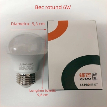 Bec LED sferic 602, bază E27, 3W/6W/10W/15W, fără pâlpăire, protecție pentru ochi, iluminare de interior