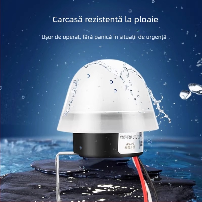 AS-20 întrerupător inteligent de control al luminii pentru iluminat stradal rezistent la ploaie, senzor de lumină, alimentare solară externă