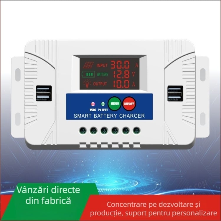 Controler solar 12V/24V, 20A/30A, încărcător fotovoltaic, controler pentru iluminat stradal